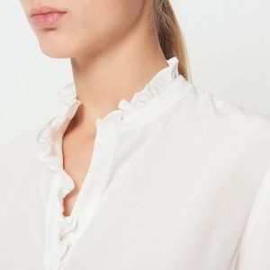 Sandro silk shirt with ruffle collar